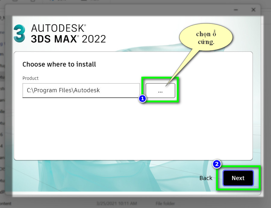 Chọn địa chỉ cài đặt