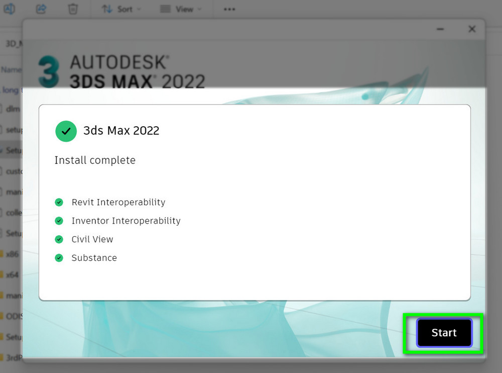 Ấn Finish sau khi cài xong