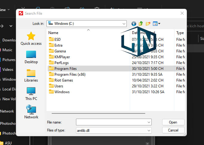 Vào thư mục Program Files Vào thư mục Program Files